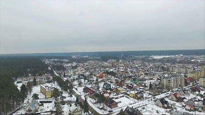 Panorama Over Small Town In Winter 2