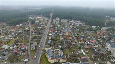 Flight Over Small Town With Rotation Left 2