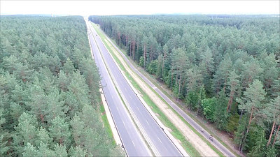Panorama Over The Highway Near The Forest 1