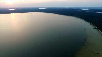 Flight Over The Lake Near Forest 44