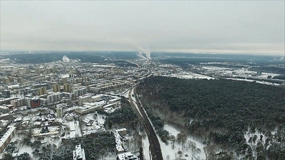 Aerial View Over The City, Winter 1