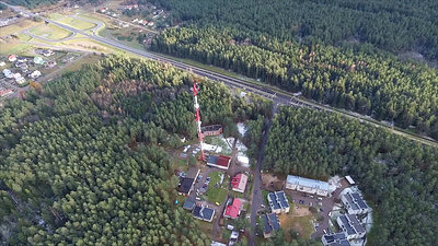 Flight Around Over The Highway, Tv Tower And Forest 3