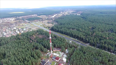 Flight Around Over The Highway, Tv Tower And Forest 7