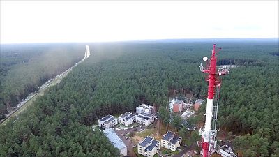 Flight Around Over The Highway, Tv Tower And Forest 9