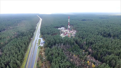 Flight Over The Highway, Tv Tower And Forest 1